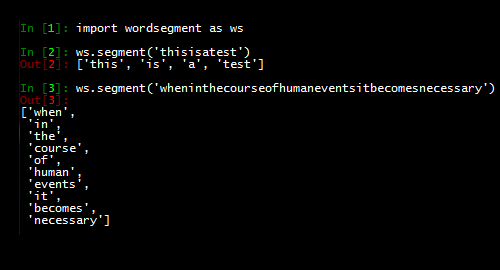 Python wordsegment Module